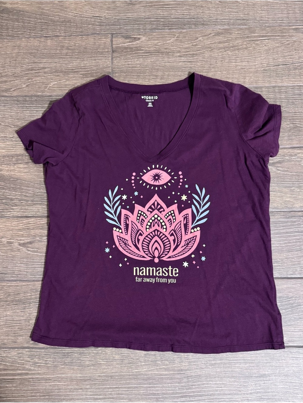 Torrid Size 00 Namaste Far Away From You T-shirt